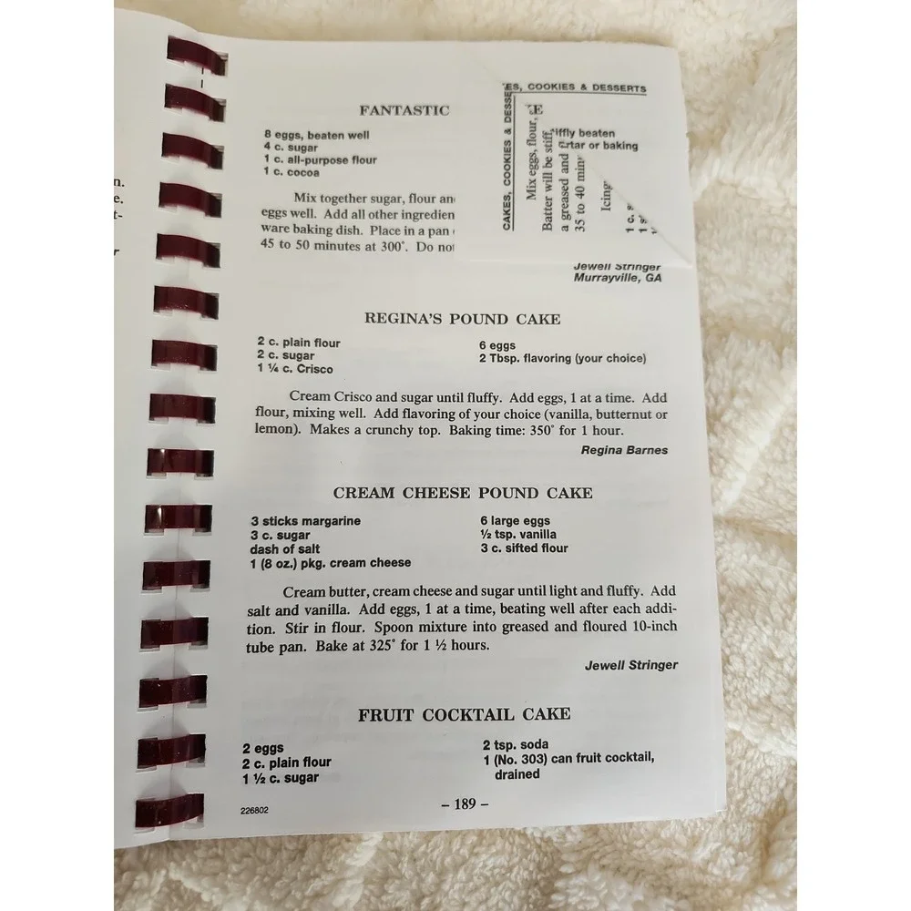 Vtg 90's Solid Rock Baptist Church Cookbook Cleveland GA 1996 Grandma Sourdough